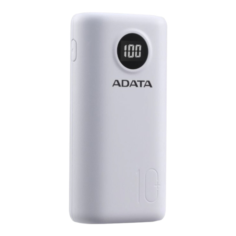 Powerbank ADATA P10000QCD 10000mAh biały z wyświetlaczem Powerbank ADATA P10000QCD 10000mAh biały z wyświetlaczem