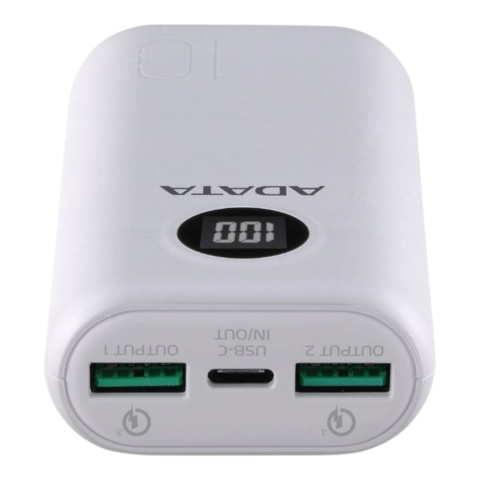 Powerbank ADATA P10000QCD 10000mAh biały z wyświetlaczem Powerbank ADATA P10000QCD 10000mAh biały z wyświetlaczem