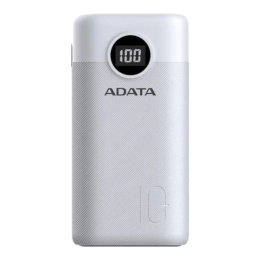 Powerbank ADATA P10000QCD 10000mAh biały z wyświetlaczem